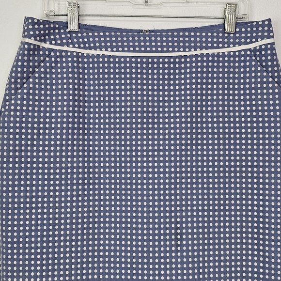 Pencil Skirt Wedgewood Blue Polka Dot By The Limited Sz 12 Career Coquette - Picture 2 of 8